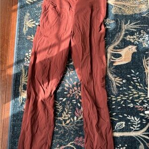 Athleta Rust Red High-Rise Flare Yoga Pants